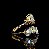 18K Yellow Gold Special Design Ring with Graduated Round Brilliant Cut Lab Diamonds - 8.54 Total Carat Weight - Covaloro Fine Jewelry