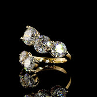 18K Yellow Gold Special Design Ring with Graduated Round Brilliant Cut Lab Diamonds - 8.54 Total Carat Weight - Covaloro Fine Jewelry