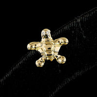 18K Yellow Gold Starfish Stud Earrings with Flush Set Lab-Grown Round Diamonds - 0.03 Carat Total Diamond Weight - Covaloro Fine Jewelry