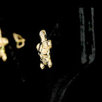 18K Yellow Gold Starfish Stud Earrings with Flush Set Lab-Grown Round Diamonds - 0.03 Carat Total Diamond Weight - Covaloro Fine Jewelry