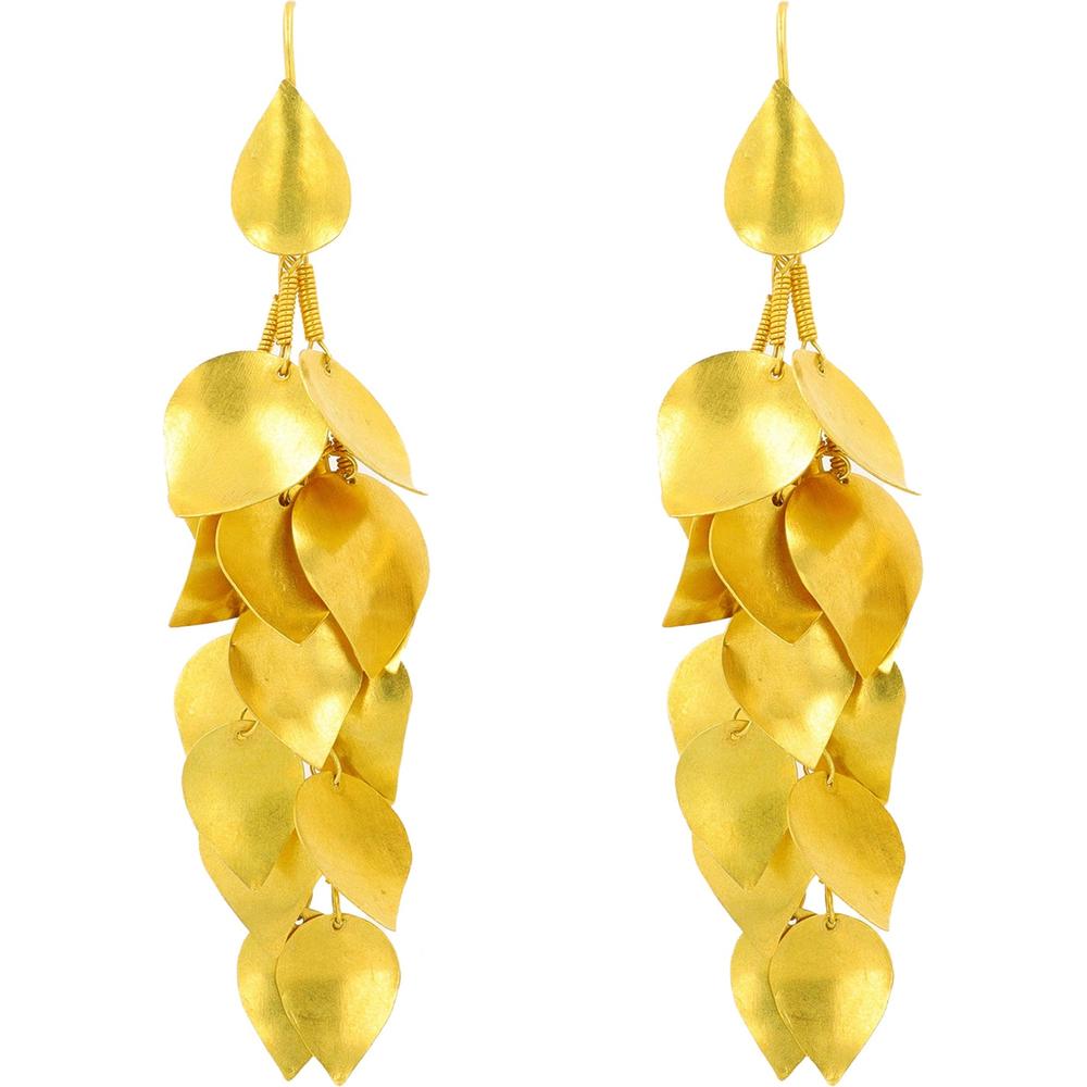 18K Yellow Gold Statement Drop Earrings - 19.30 Grams