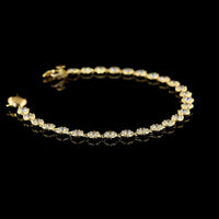 18K Yellow Gold Station Bracelet with 27 Bezel-Prong Set Round Lab Diamonds - 3.82 Carat Total Weight, E-F Color VS2 Clarity - Covaloro Fine Jewelry