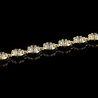 18K Yellow Gold Station Bracelet with 27 Bezel-Prong Set Round Lab Diamonds - 3.82 Carat Total Weight, E-F Color VS2 Clarity - Covaloro Fine Jewelry