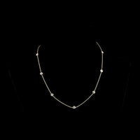 18K Yellow Gold Station Necklace with Bezel-Set Round Lab Diamonds - 1.99 Carat Total Weight, D VS1 Quality - Covaloro Fine Jewelry