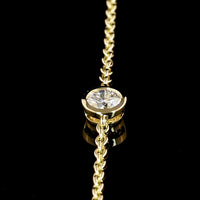 18K Yellow Gold Station Necklace with Bezel-Set Round Lab Diamonds - 1.99 Carat Total Weight, D VS1 Quality - Covaloro Fine Jewelry