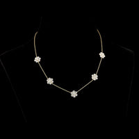 18K Yellow Gold Station Necklace with Round Brilliant Cut Lab Diamonds - 4.98 Carat Total Diamond Weight - Covaloro Fine Jewelry