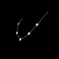 18K Yellow Gold Station Necklace with Round Brilliant Cut Lab Diamonds - 4.98 Carat Total Diamond Weight - Covaloro Fine Jewelry