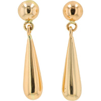 18K Yellow Gold Teardrop Drop Earrings - 5.25g Total Weight