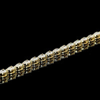18K Yellow Gold Tennis Bracelet with East-West Set Pear Shaped Lab Diamonds - 3.85 Carats Total Weight, E-F Color, VS Clarity - Covaloro Fine Jewelry