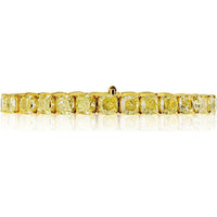18K Yellow Gold Tennis Bracelet with GIA-Certified Fancy Light Yellow Diamonds - 32.44 Carats Total Diamond Weight