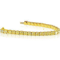 18K Yellow Gold Tennis Bracelet with GIA-Certified Fancy Light Yellow Diamonds - 32.44 Carats Total Diamond Weight