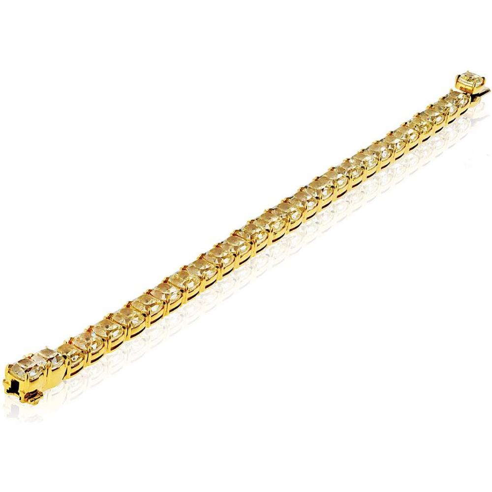 18K Yellow Gold Tennis Bracelet with GIA-Certified Fancy Light Yellow Diamonds - 32.44 Carats Total Diamond Weight