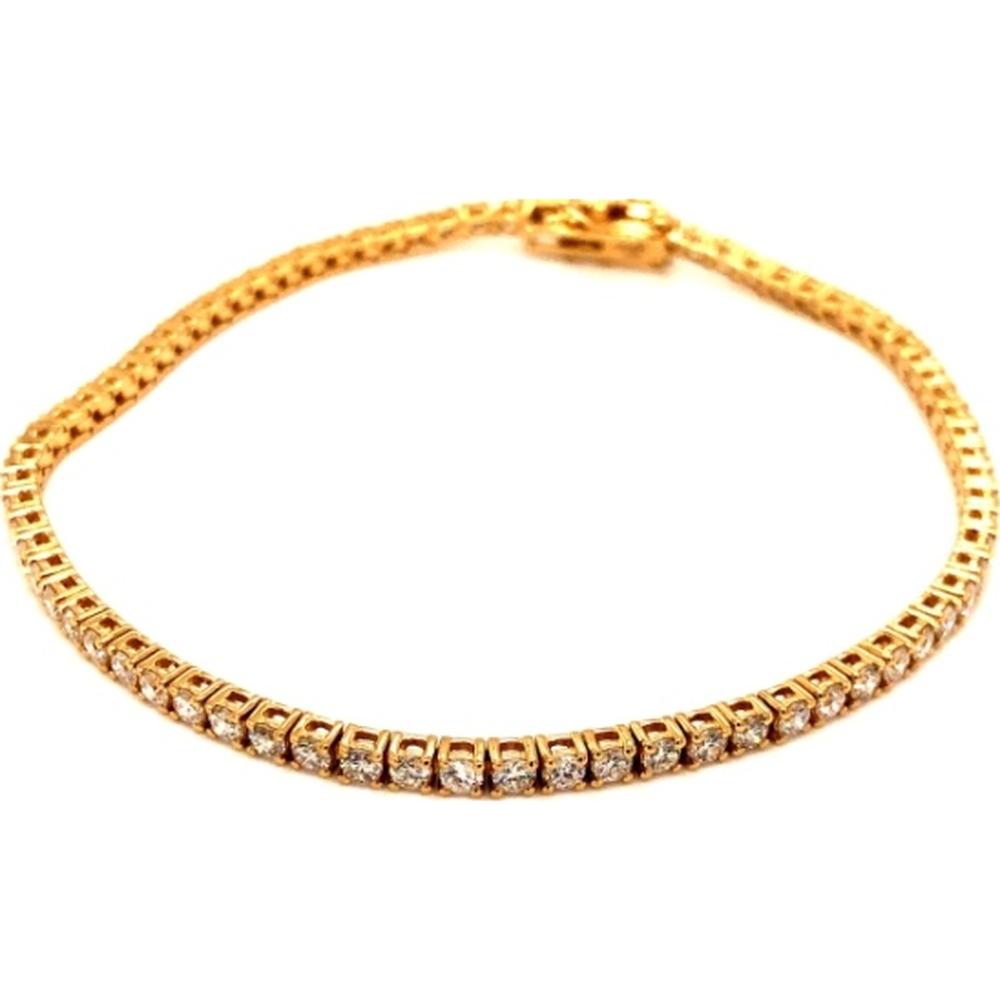 18K Yellow Gold Tennis Bracelet with Round Diamonds by Afarin