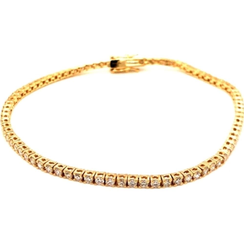 18K Yellow Gold Tennis Bracelet with Round Diamonds by Afarin