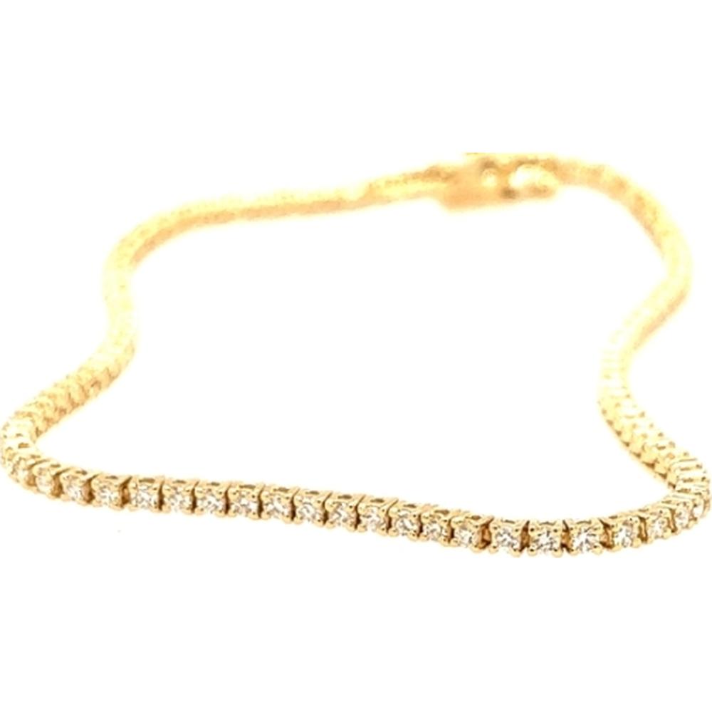 18K Yellow Gold Tennis Bracelet with Round Diamonds by Afarin