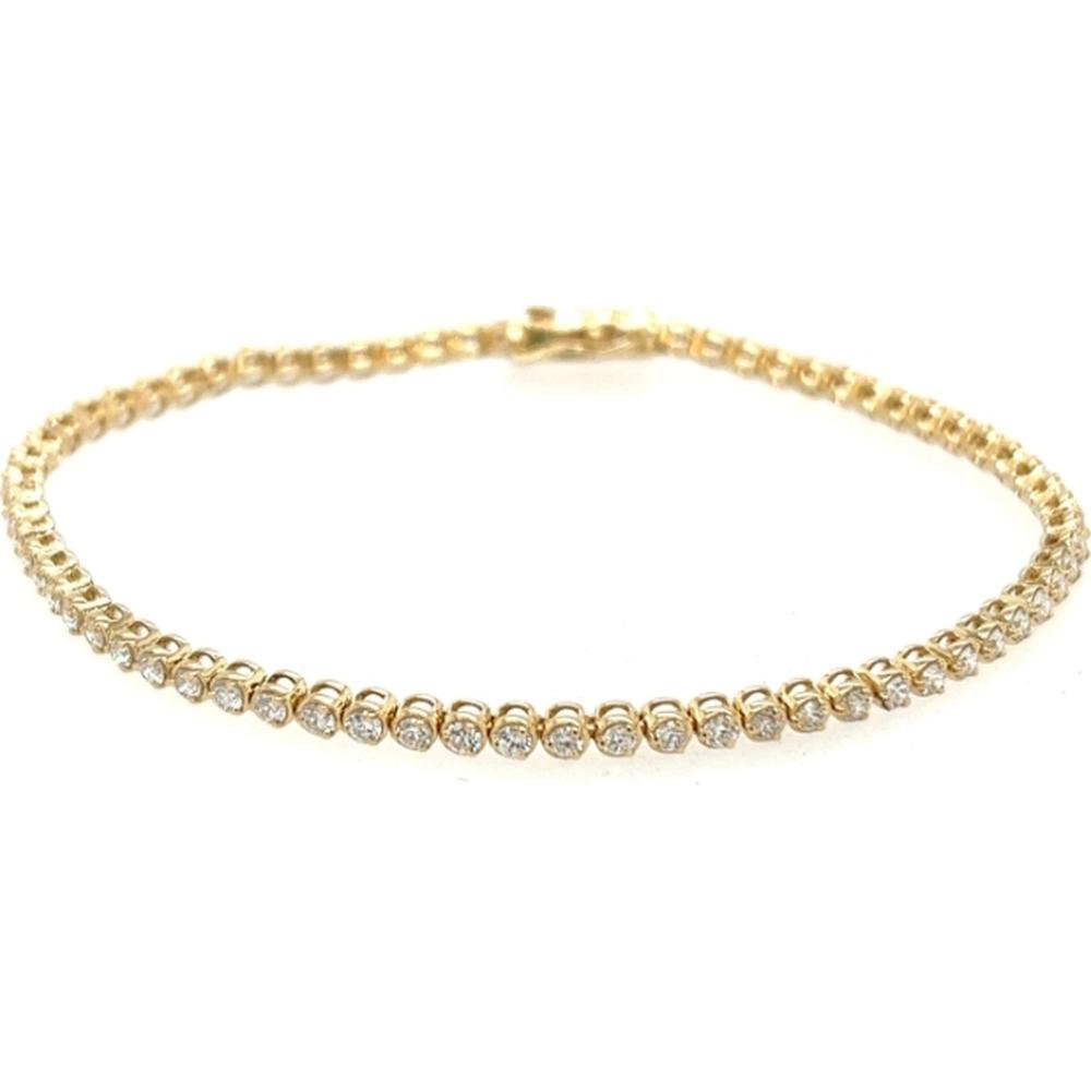 18K Yellow Gold Tennis Bracelet with Round Diamonds by Afarin