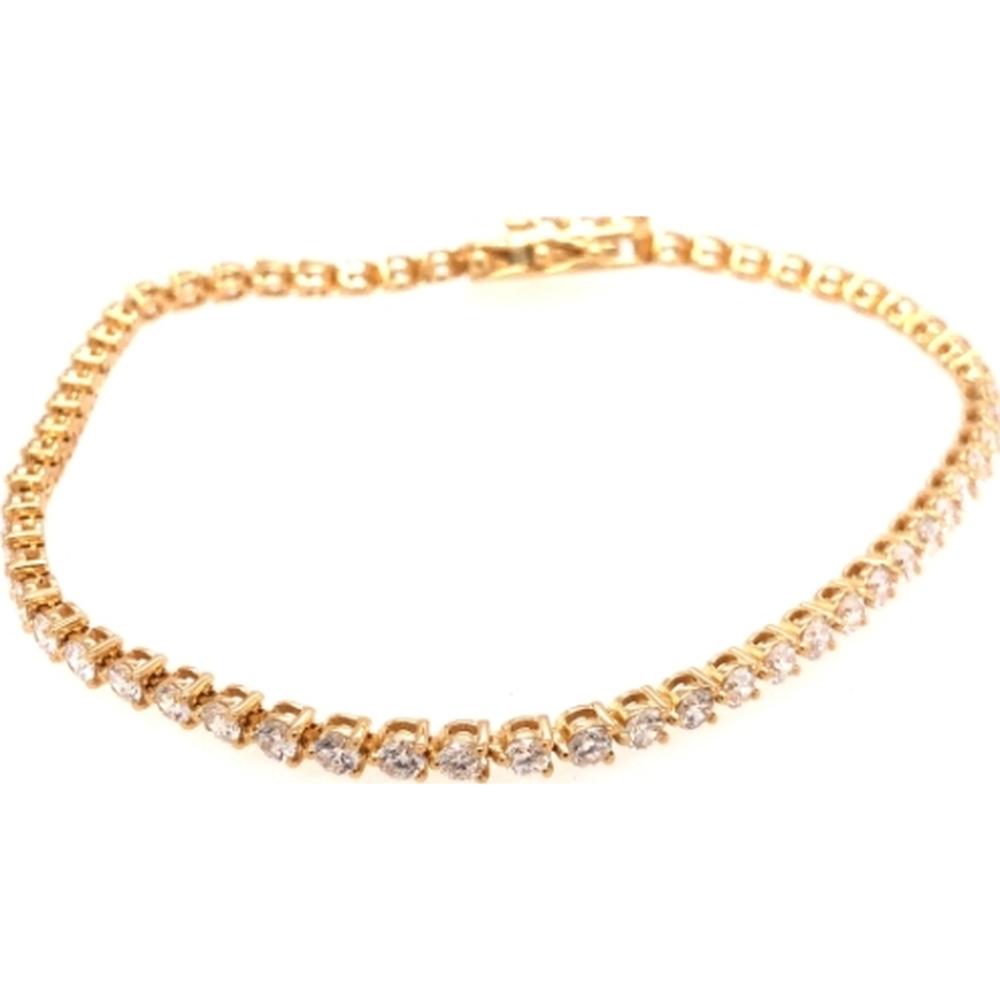 18K Yellow Gold Tennis Bracelet with Round Diamonds by Afarin