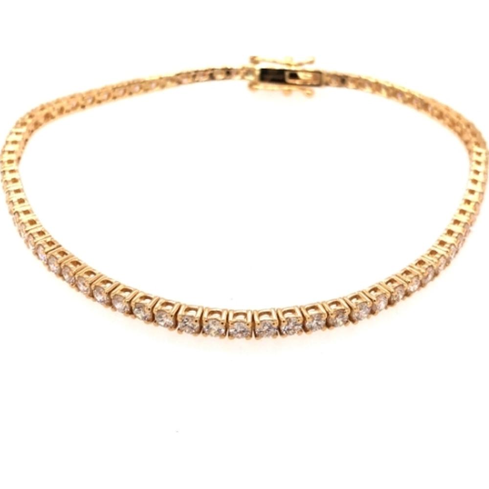 18K Yellow Gold Tennis Bracelet with Round Diamonds by Afarin