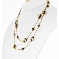 18K Yellow Gold Tiffany & Co. Geometric Enamel Necklace with Multi-Color Stripes