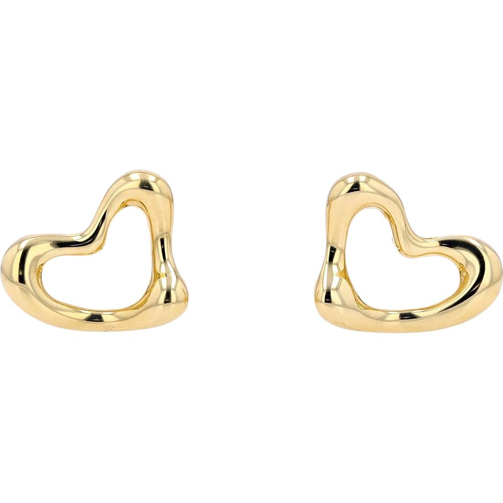 Vintage 18k Yellow deals Gold heart Stud Earrings