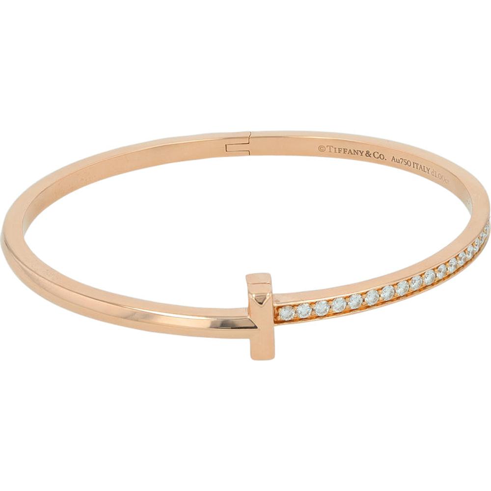 18K Yellow Gold Tiffany T1 Hinged Bangle with Carat