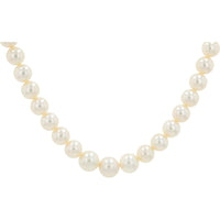 18K Yellow Gold Tsuki Pearl Necklace with Diamond Accent - 17" Length