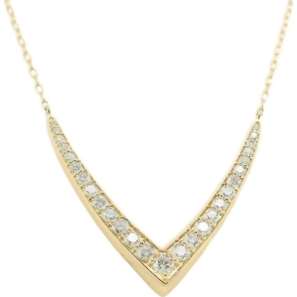 18K Yellow Gold V-Shaped Diamond Necklace by Afarin