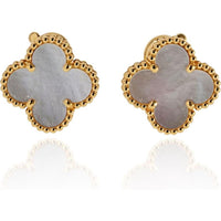 18K Yellow Gold Van Cleef & Arpels Alhambra Earrings with Mother-of-Pearl Clovers