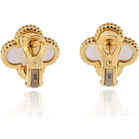 18K Yellow Gold Van Cleef & Arpels Alhambra Earrings with Mother-of-Pearl Clovers