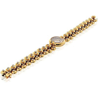 18K Yellow Gold Van Cleef & Arpels Bouton d’Or Watch with Diamond Dial and Sculpted Dome Bracelet - 2.75 Carats Total Diamond Weight