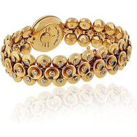 18K Yellow Gold Van Cleef & Arpels Bouton d’Or Watch with Diamond Dial and Sculpted Dome Bracelet - 2.75 Carats Total Diamond Weight