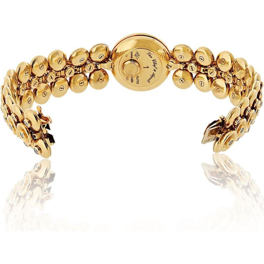 18K Yellow Gold Van Cleef & Arpels Bouton d’Or Watch with Diamond Dial and Sculpted Dome Bracelet - 2.75 Carats Total Diamond Weight