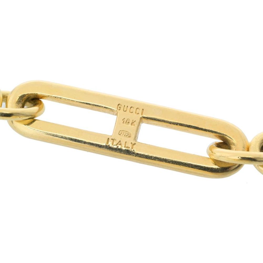 18K Yellow Gold Vintage Gucci Link Bracelet with Wood Elements