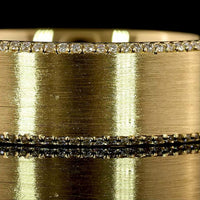 18K Yellow Gold Wide Eternity Ring with Triple Row Brushed Finish and Round Lab Diamonds - 0.29 Carats Total Diamond Weight - Covaloro Fine Jewelry