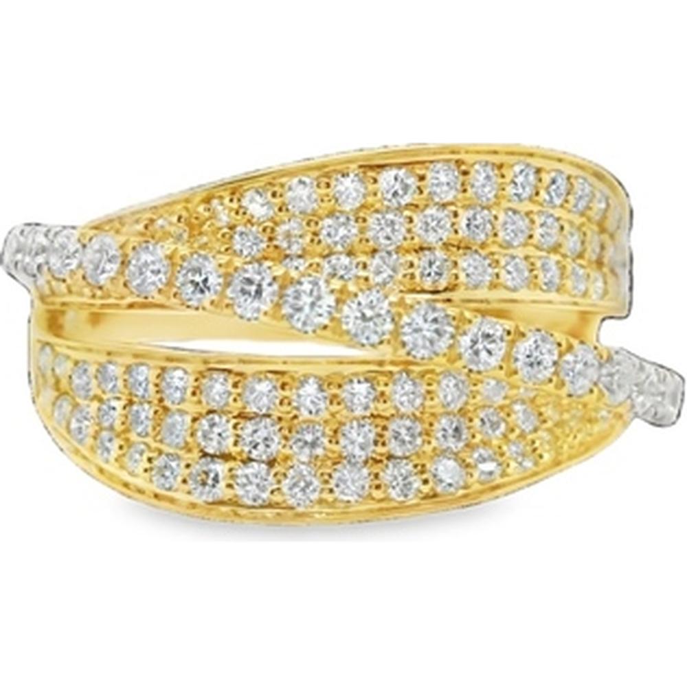 18K Yellow Gold Wide Wrap Diamond Ring by Afarin
