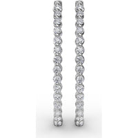 2.10 Carat Total Diamond Weight Inside-Out Round Diamond Hoop Earrings by Fana