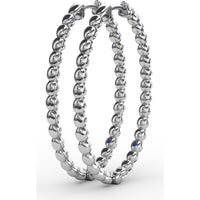 2.10 Carat Total Diamond Weight Inside-Out Round Diamond Hoop Earrings by Fana