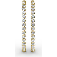 2.10 Carat Total Diamond Weight Inside-Out Round Diamond Hoop Earrings by Fana