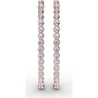 2.10 Carat Total Diamond Weight Inside-Out Round Diamond Hoop Earrings by Fana