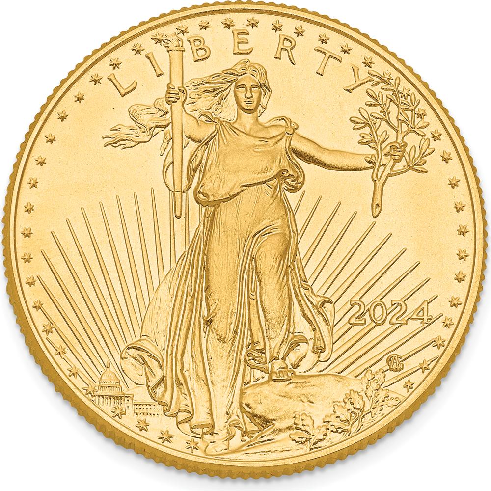 22K Gold 1/2 oz. American Eagle Coin Pendant - Iconic Lady Liberty Design
