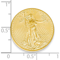 22K Yellow Gold 1/4 oz. American Eagle Coin Pendant - 2024 Edition