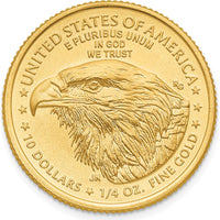 22K Yellow Gold 1/4 oz. American Eagle Coin Pendant - 2024 Edition