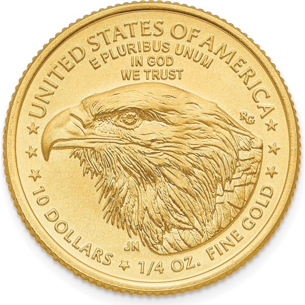 22K Yellow Gold 1/4 oz. American Eagle Coin Pendant - 2024 Edition