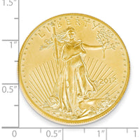 22K Yellow Gold 1 oz. American Eagle Coin Pendant