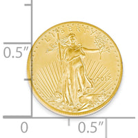 22K Yellow Gold American Eagle Coin Pendant - 16.5mm