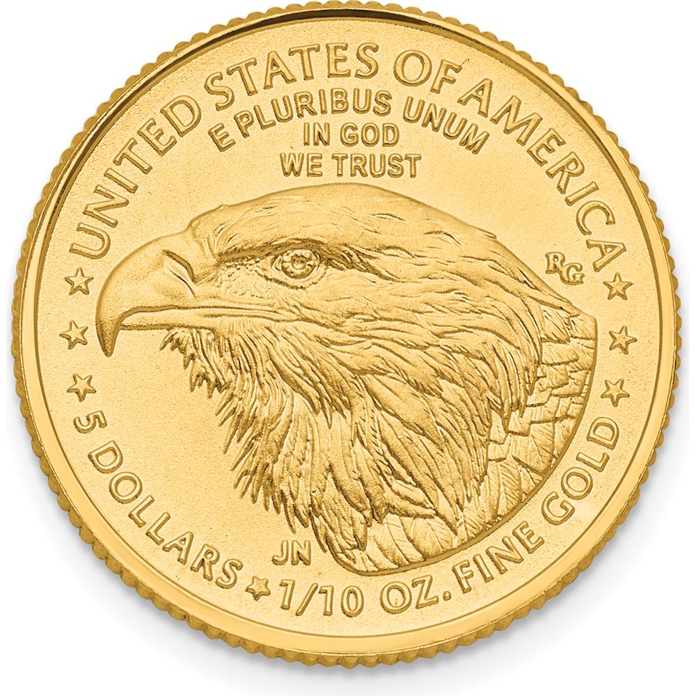 22K Yellow Gold American Eagle Coin Pendant - 16.5mm