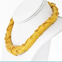 22K Yellow Gold Hammered Scroll Choker Necklace by Zolotas - 235 Grams of Sculpted Elegance