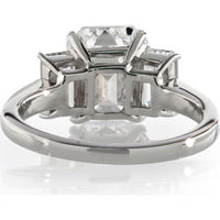 3.20 Carats Emerald Cut Diamond F/VS1 Three Stone Engagement Ring in Platinum