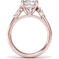 3-Stone Engagement Ring Setting with Pear and Marquise Side Diamonds - 0.28 Carat Total Side Stone Weight by Fana