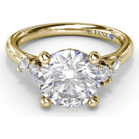 3-Stone Engagement Ring Setting with Pear and Marquise Side Diamonds - 0.28 Carat Total Side Stone Weight by Fana